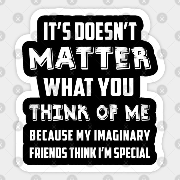 It Doesn't Matter What You Think Of Me Funny Quote Sticker by William Edward Husband